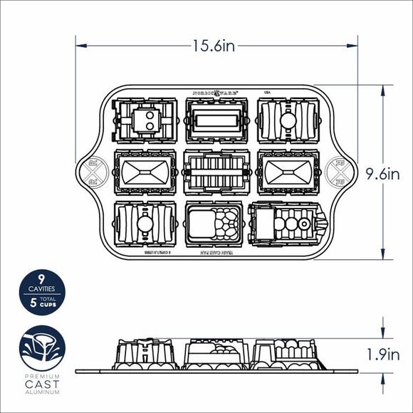 Nordic Ware Train Cake Pan Williams Sonoma Gold. 5 Cups. Made in the USA EUC - Picture 11 of 11